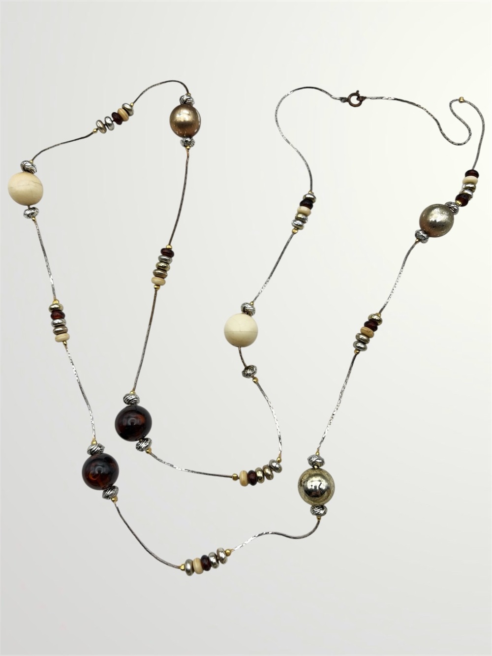 Mixed Media Metallic Necklace